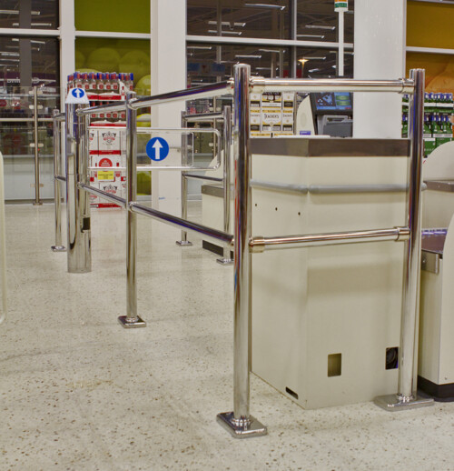 Modular Chrome Barrier Rails